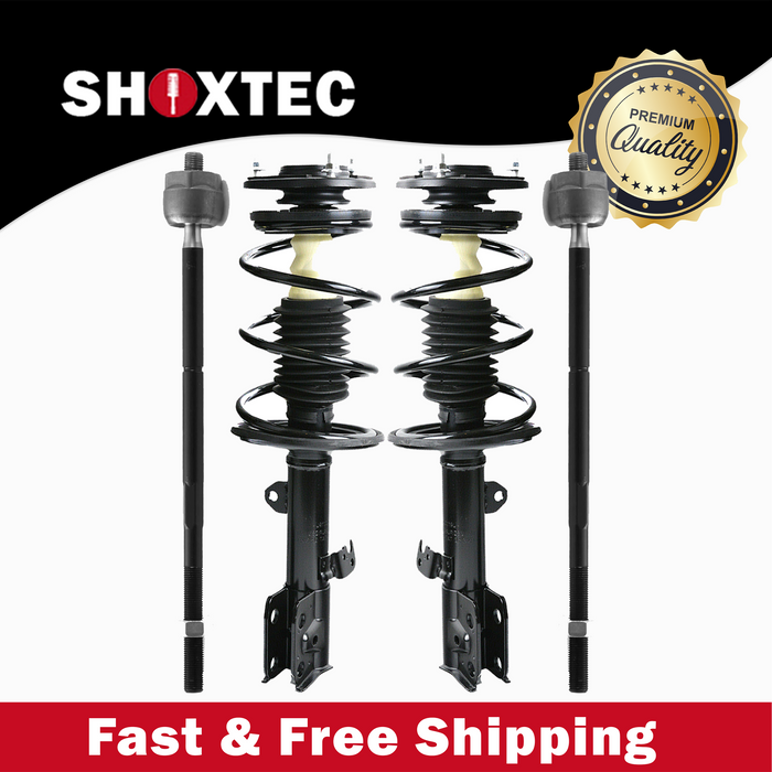Shoxtec 4pc Front Suspension Shock Absorber Kits Replacement for 01-12 Ford Escape 01-06 Mazda Tribute 08-11 Mazda Tribute 05-11 Mercury Mariner includes 2 Complete Struts 2 Front Inner Tie Rod End