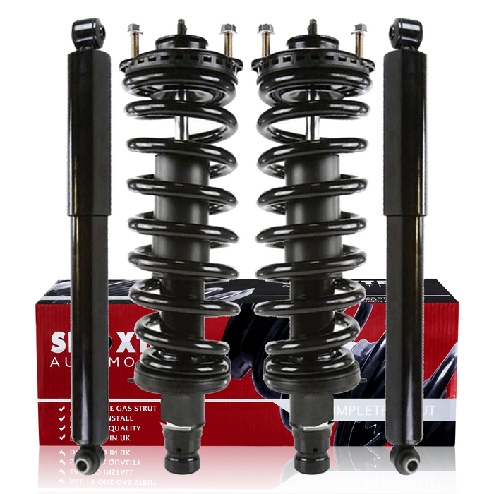 Shoxtec Full Set Complete Strut Shock Absorbers Replacement for 2004-2007 Buick Rainier Replacement for 2002-2006 GMC Envoy; Replacement for 2002-2006 GMC Envoy XL; Replacement for 2004-2005 GMC Envoy XUV; Replacement for 2002-2004 Oldsmobile Bravada;