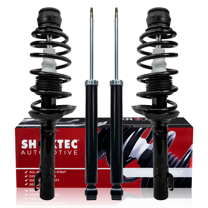 Shoxtec Full Set Shock Absorbers Replacement for 1998-2010 Volkswagen Beetle except Diesel, 1996-2006 Golf, 2007-2009 Golf City 2.0 I4, 1999-2005 Jetta except Sport Suspension from 1999.7 to 2005.4, 2007-2009 Jetta City, Repl. Part No.171525, 45984
