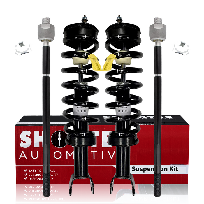 Shoxtec 4pc Front Suspension Shock Absorber Kits Replacement for 2009-2018 Dodge Ram 1500 2019-2020 RAM 1500 4WD Only Classic Includes 2 Complete Struts 2 Front Inner Tie Rod End