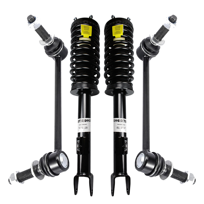 Shoxtec 4pc Front Suspension Shock Absorber Kits Replacement for 05-10 Chrysler 300 06-10 Dodge Charger 05-08 Dodge Magnum Includes 2 Complete Struts 2 Front Sway Bars End Link