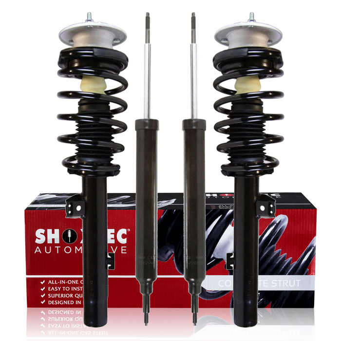 Shoxtec Full Set Shock Absorbers Replacement for 2008-2013 BMW 128i, 135i, 2013 135is, 2006 325i; 2007-2013 328i; 2006 330i; 2007-2013 BMW 335i; Excludes model with Sport Suspension, E90 Chassis, Repl. Part No.11373, 11374, 5616
