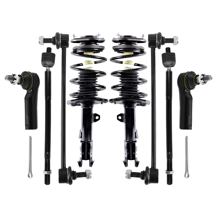 Shoxtec 8pc Suspension Kit Replacement for 2014-2019 Toyota Corolla Includes 2 Complete Struts 2 Sway Bars 2 Inner Tie Rods 2 Outer Tie Rods