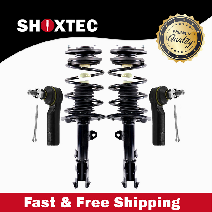 Shoxtec 4pc Front Suspension Shock Absorber Kits Replacement for 2014-2019 Toyota Corolla 1.8L I4 Excludes Sport suspension Includes 2 Complete Struts 2 Outer Tie Rod End