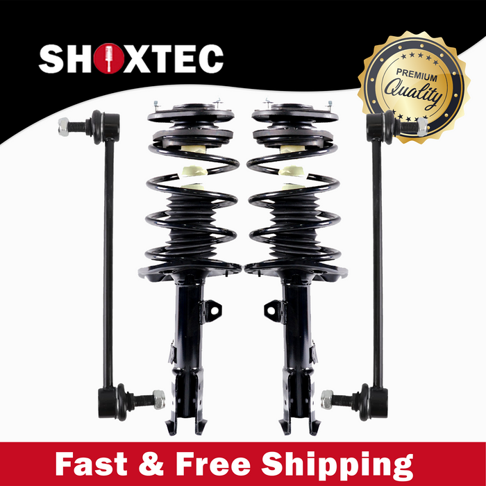 Shoxtec 4pc Front Suspension Shock Absorber Kits Replacement for 2014-2019 Toyota Corolla 1.8L I4 Excludes Sport suspension Includes 2 Complete Struts 2 Front Sway Bar End Link