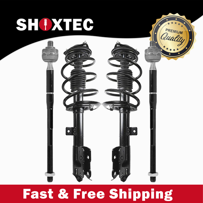 Shoxtec 4pc Front Suspension Shock Absorber Kits Replacement for 07-12 Dodge Caliber 07-17 Jeep Compass 07-17 Jeep Patriot Includes 2 Complete Struts 2 Inner Tie Rod Ends