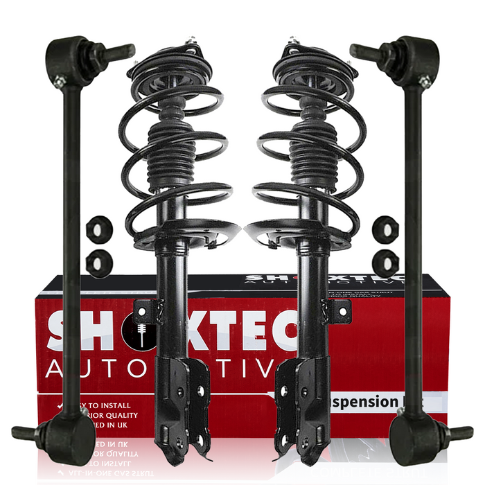 Shoxtec 4pc Front Suspension Shock Absorber Kits Replacement for 07-12 Dodge Caliber 07-17 Jeep Compass 07-17 Jeep Patriot Includes 2 Complete Struts 2 Sway Bars