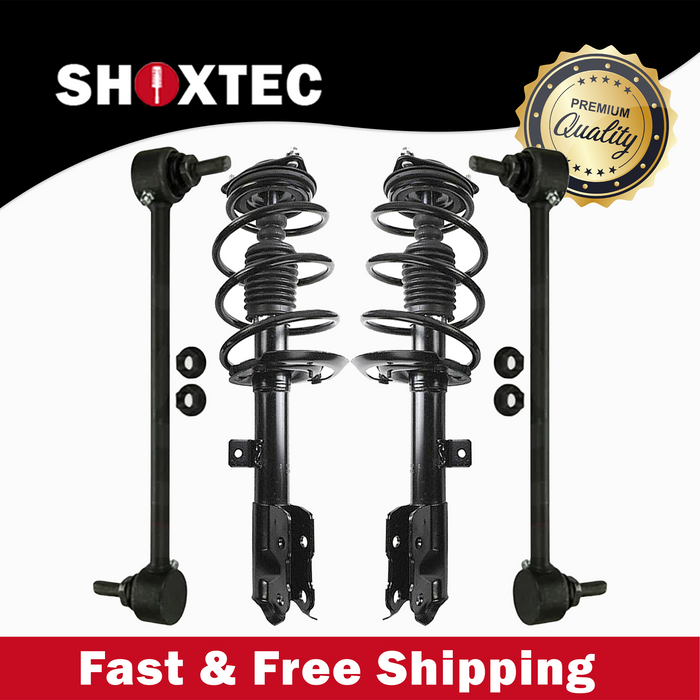 Shoxtec 4pc Front Suspension Shock Absorber Kits Replacement for 07-12 Dodge Caliber 07-17 Jeep Compass 07-17 Jeep Patriot Includes 2 Complete Struts 2 Sway Bars