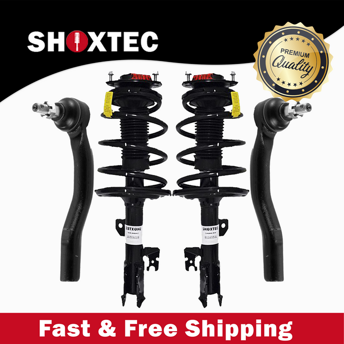 Shoxtec 4pc Front Suspension Shock Absorber Kits Replacement for 2007-2011 Toyota Camry 2006-2012 Toyota Avalon 2007-2009 Lexus ES350 Includes 2 Complete Struts 2 Front Outer Tie Rod