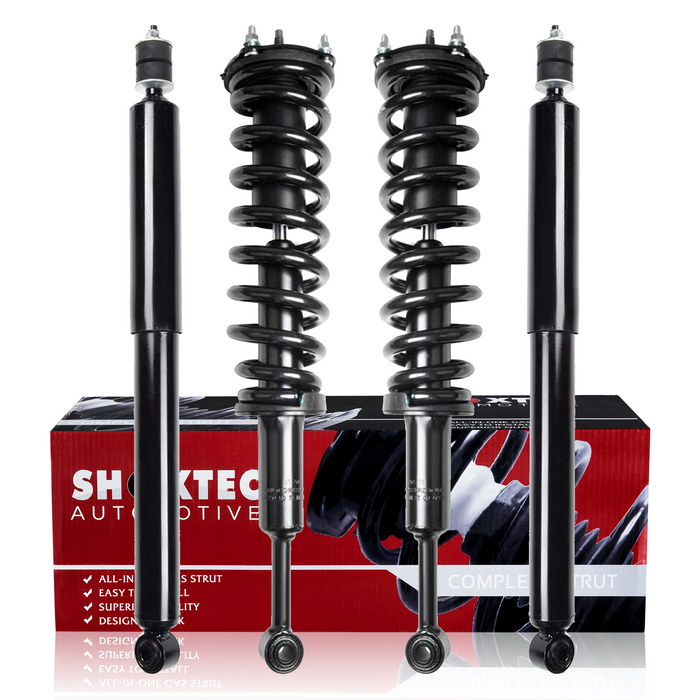 Shoxtec Full Set Shock Absorbers Replacement for 2007-2020 Toyota Tundra with Standard Cab Pickup & Crew Cab Pickup 4WD , except TRD Package, Repl. Part No.171119L, 171119R, 37298