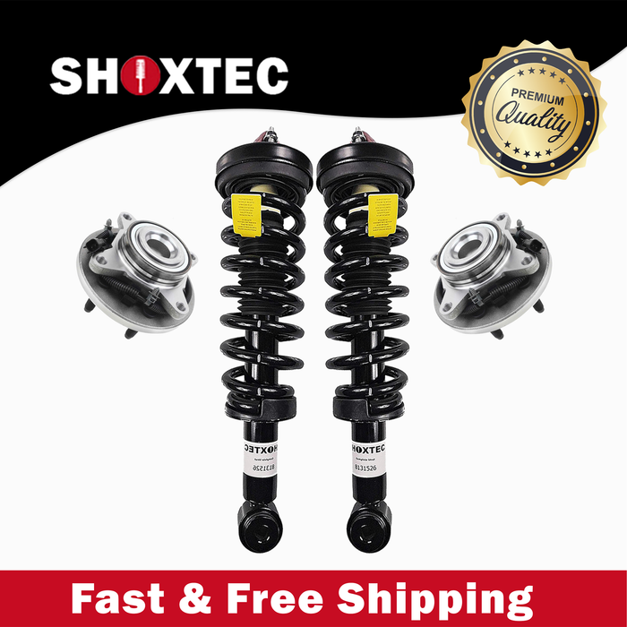 Shoxtec Front Struts Wheel Bearing Hubs Set Replacement for 2011-2013 Lincoln Navigator 5.4L RWD; Replacement for 2011-2013 Ford Expedition 5.4L RWD Repl Part No. 171138 515143