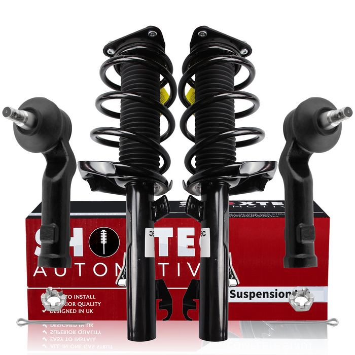 Shoxtec 4pc Front Suspension Shock Absorber Kits Replacement for 2004-2013 Mazda 3 Replacement for 2006-2010 Mazda 5 Includes 2 Complete Struts 2 Front Outer Tie Rod End