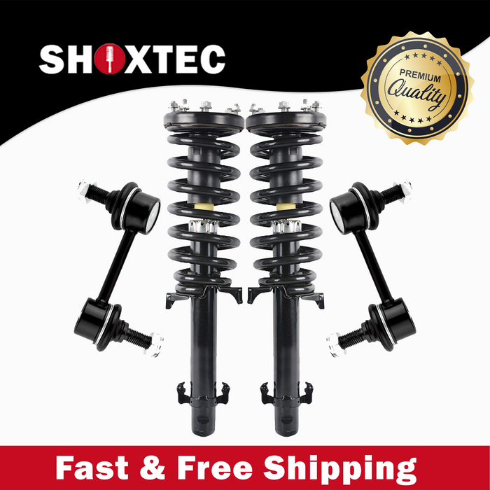 Shoxtec 4pc Front Suspension Shock Absorber Kits Replacement for 2008-2012 Honda Accord Includes 2 Complete Struts 2 Front Sway Bar Endlink