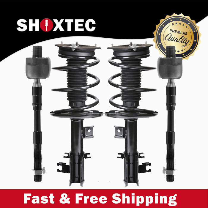 Shoxtec 4pc Front Suspension Shock Absorber Kits Replacement for 2007-2012 Nissan Altima V6 Engine includes 2 Complete Struts 2 Inner Tie Rod Ends