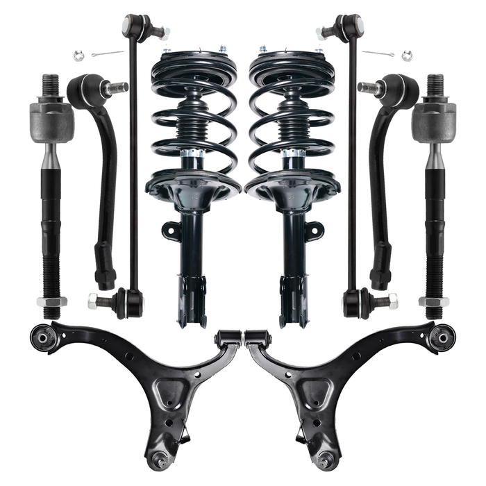 Shoxtec 10pc Suspension Kit Replacement for 2007-2009 Hyundai Santa Fe Includes 2 Complete Struts 2 Sway Bars 2 Inner 2 Outer Tie Rod Ends 2 Lower Control Arms and Ball Joints Assembly