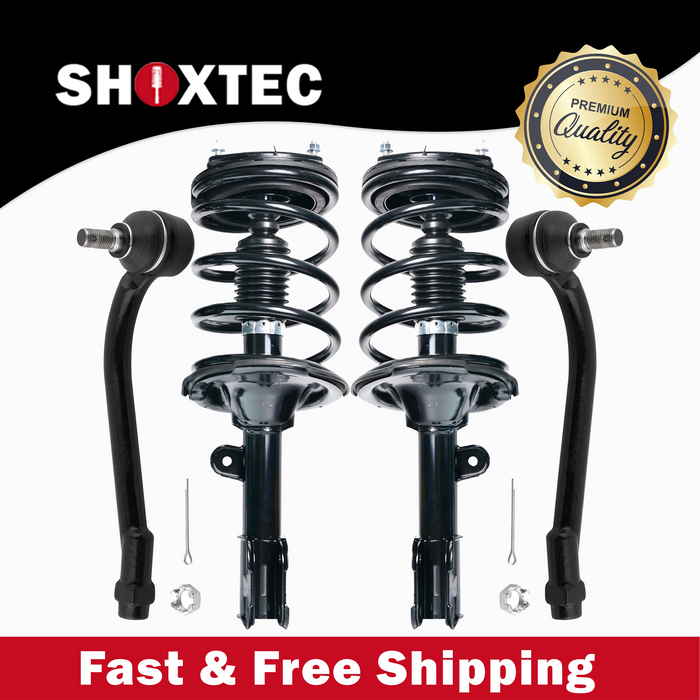 Shoxtec 4pc Front Suspension Shock Absorber Kits Replacement for 2007-2009 Hyundai Santa Fe with Automatic Transmission Only Includes 2 Complete Struts 2 Front Outer Tie Rod End