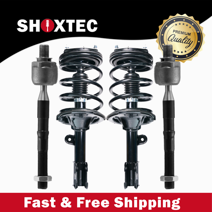 Shoxtec 4pc Front Suspension Shock Absorber Kits Replacement for 2007-2009 Hyundai Santa Fe with Automatic Transmission Only Includes 2 Complete Struts 2 Front Inner Tie Rod End