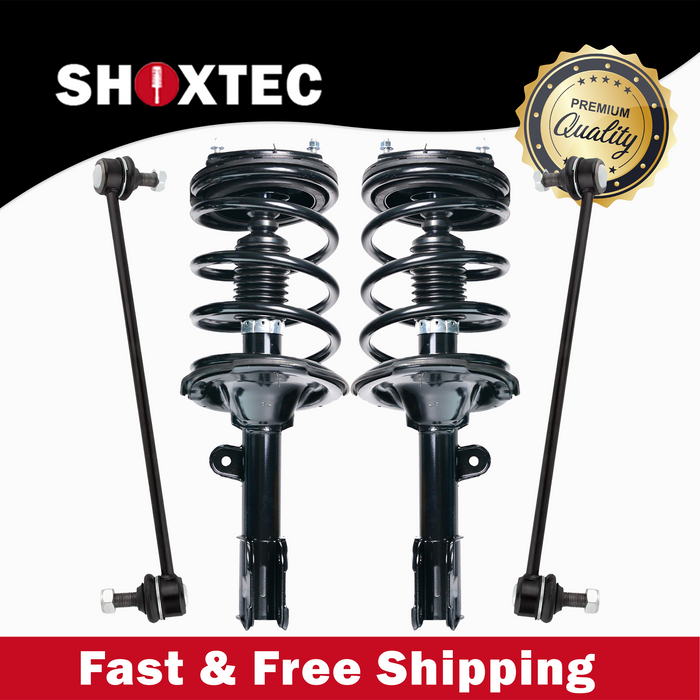Shoxtec 4pc Front Suspension Shock Absorber Kits Replacement for 2007-2009 Hyundai Santa Fe with Automatic Transmission Only Includes 2 Complete Struts 2 Front Sway Bar End Link