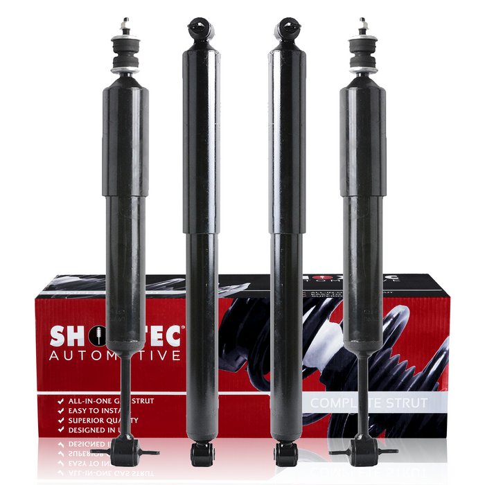 Shoxtec Full Set Shock Absorbers Replacement for 1995-2001 Ford Explorer, 2001-2003 Ford Explorer Sport, 4WD/RWD, 2001-2005 Ford Explorer Sport Trac, 4WD/RWD, 1997-2001 Mercury Mountaineer, 4WD/AWD/RWD, Repl. Part No.37122, 37035