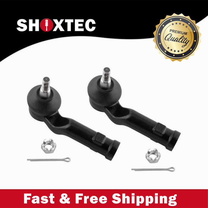 Shoxtec Front Outer Tie Rod End 2pc Passenger Side and Driver Side Replacement for 2004-2013 Mazda 3 2006-2017 Mazda 5