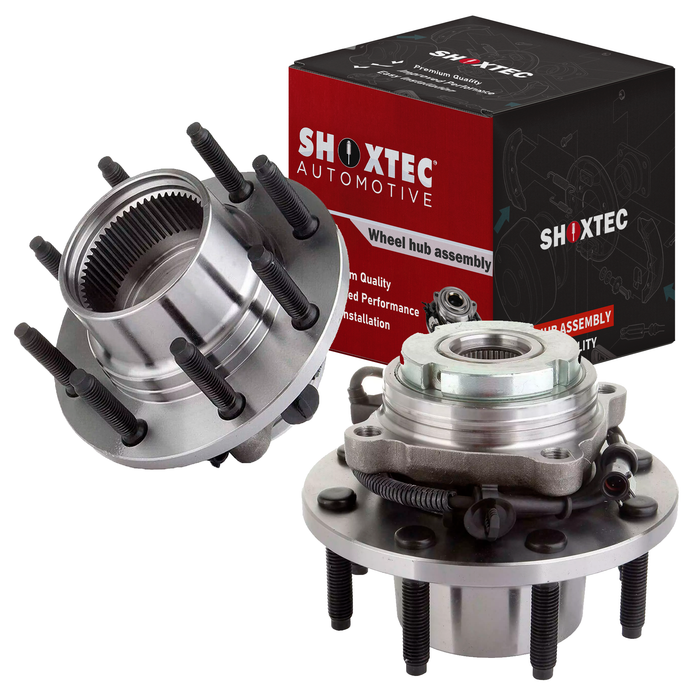Shoxtec Front Pair Wheel Bearing Hub Assembly Compatible with 1999-2004 Ford F-250 Super Duty 4WD; Compatible with 1999-2004 Ford F-350 Super Duty Repl Part No. 515020
