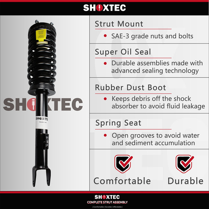 Shoxtec Front Complete Strut Assembly for 04-10 Infiniti QX56; 05-15 Nissan Armada; 04 Pathfinder Armada 04-07,10-11, 13-15, 17-19 Nissan Titan Shocks