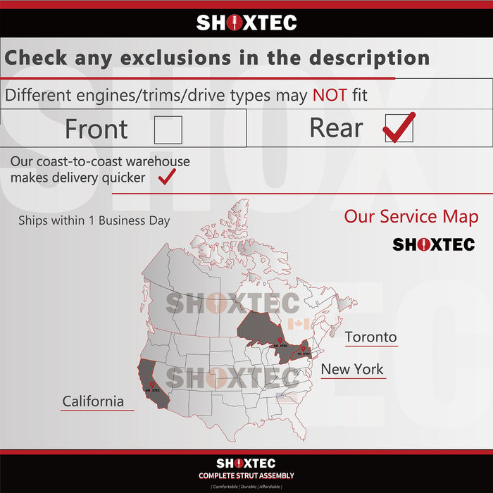 Shoxtec Rear Shock Absorber Replacement for 1999 - 2003 Lexus RX300 Repl. Part No.72104 72103